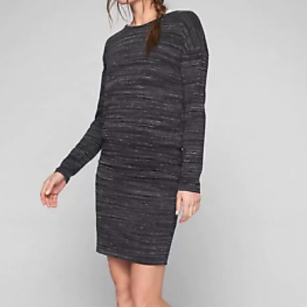 Athleta Avenues dress black loose fit top , fitted skirt size XS